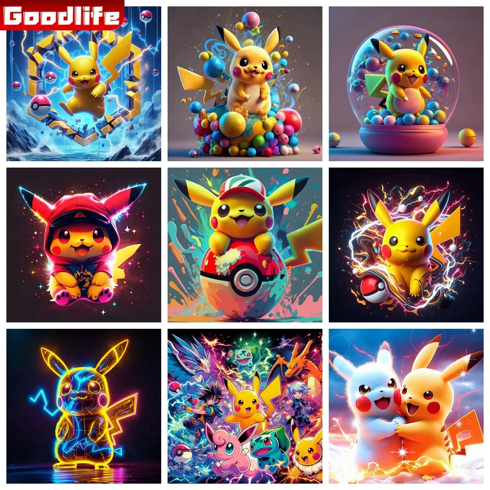 

Pikachu 5D DIY Diamond Painting Embroidery Pokemon Cute Cartoon Art Mosaic Rhinestones Cross Stitch Home Decor Kids Gift