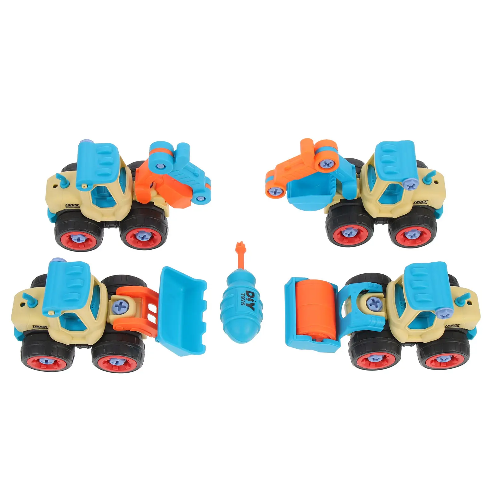 1세트 엔지니어링 자동차 DIY 너트 조립 플라스틱 조립식 실습 교육용 어린이 자동차 교육용 장난감 조립