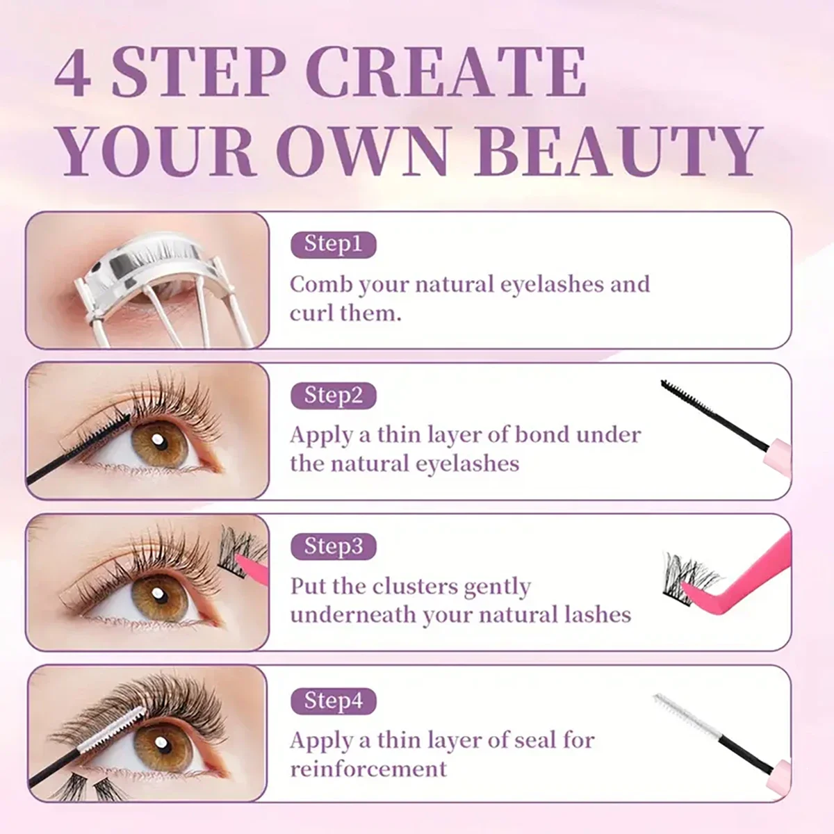 Eyelash Adhesive and Sealant Waterproof Suitable for DIY Clustered and False Eyelash Makeup Tools