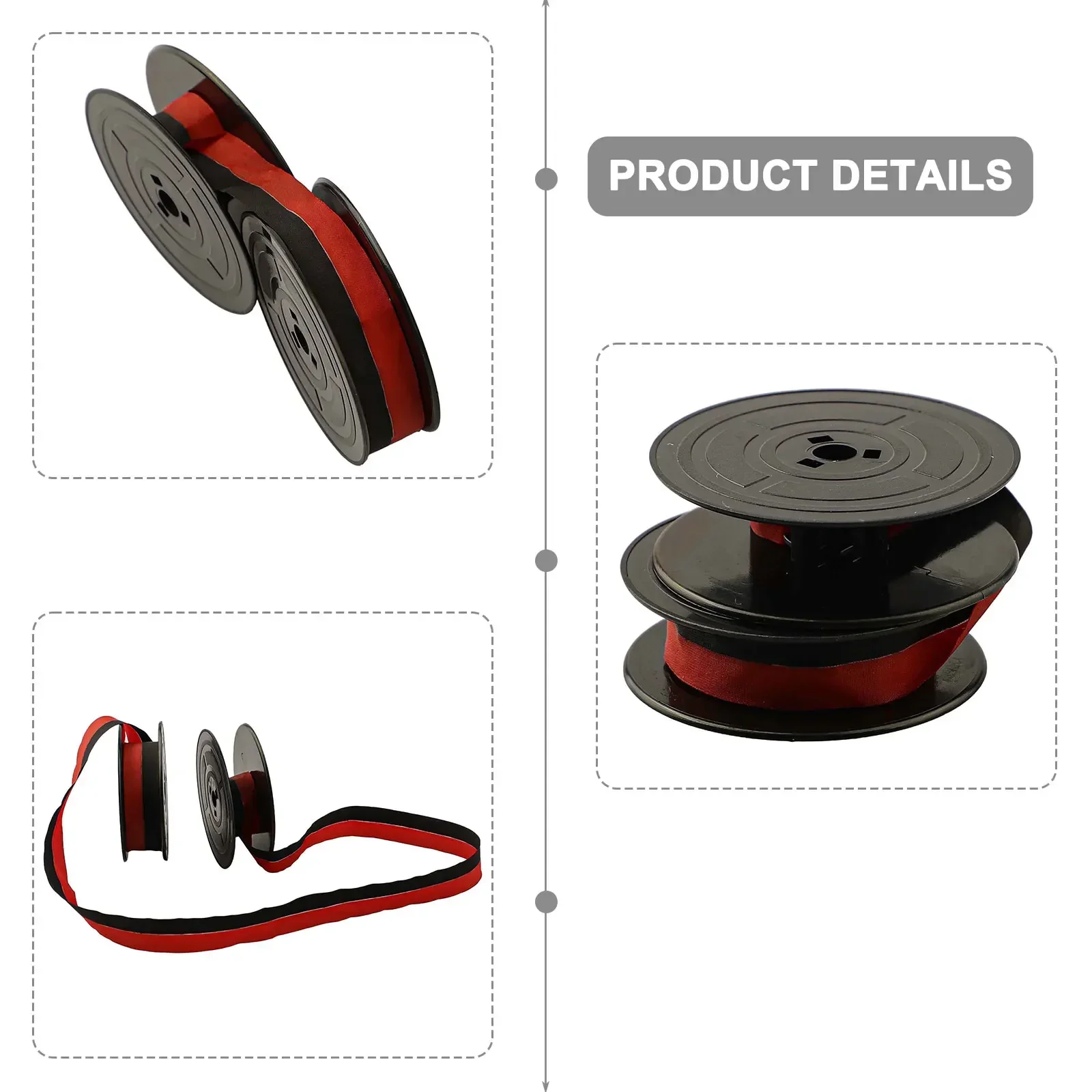 GR4-Typewriter Ribbon Typewriter Ribbon Twin Spool Replacement For Olivetti Lettera Typewriter (Black & Red) 1Pcs typewriter ribbon