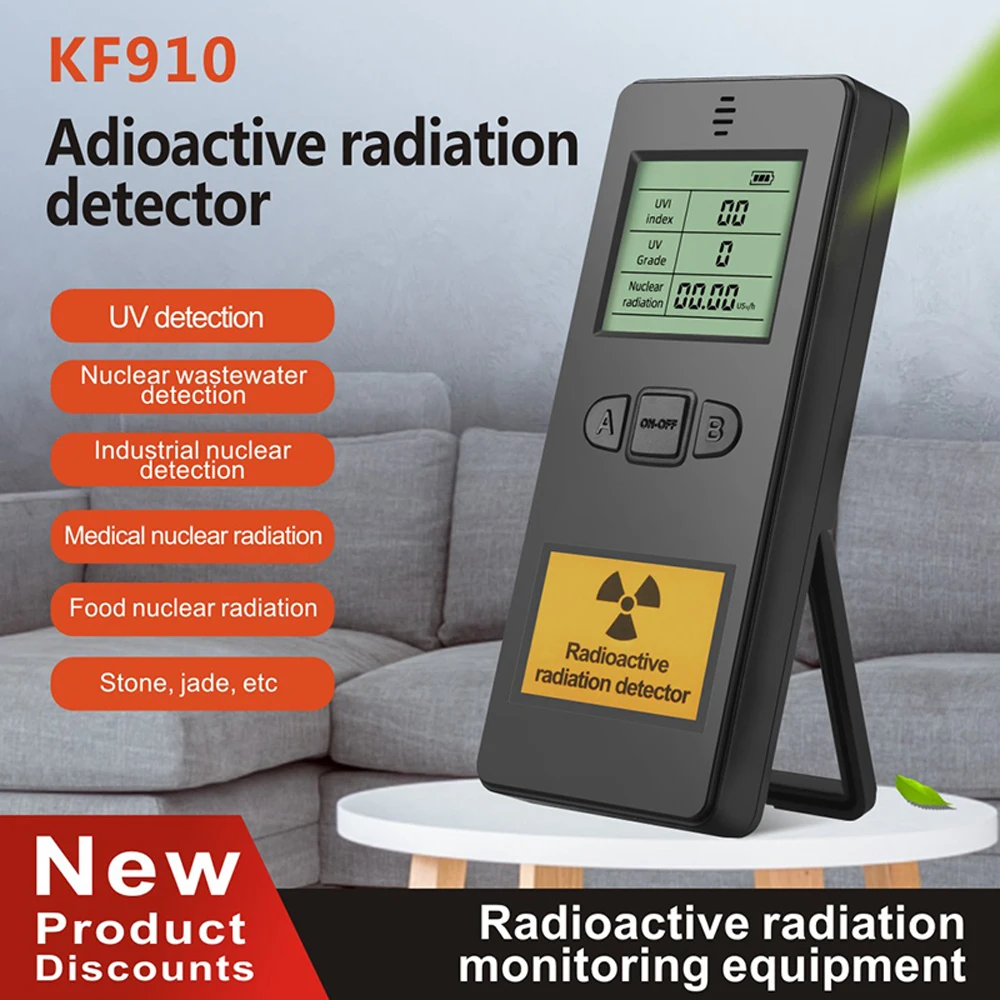 KF910 Portable Nuclear Radiation Detector UVI Index Tester Ultraviolet Detection Multi-function Radioactive Radiation Dosimeter