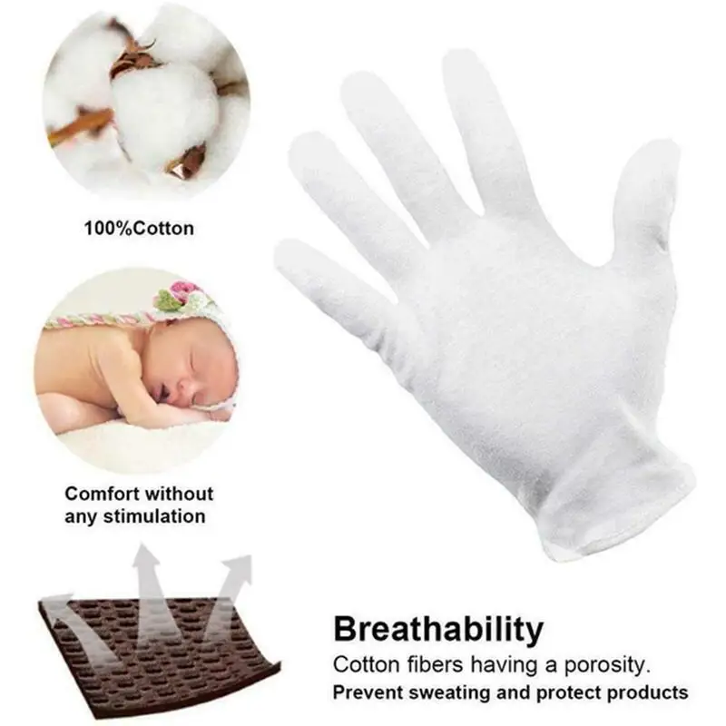 Reusable Cleaning Gloves Cotton Work Gloves For Eczema Coin
