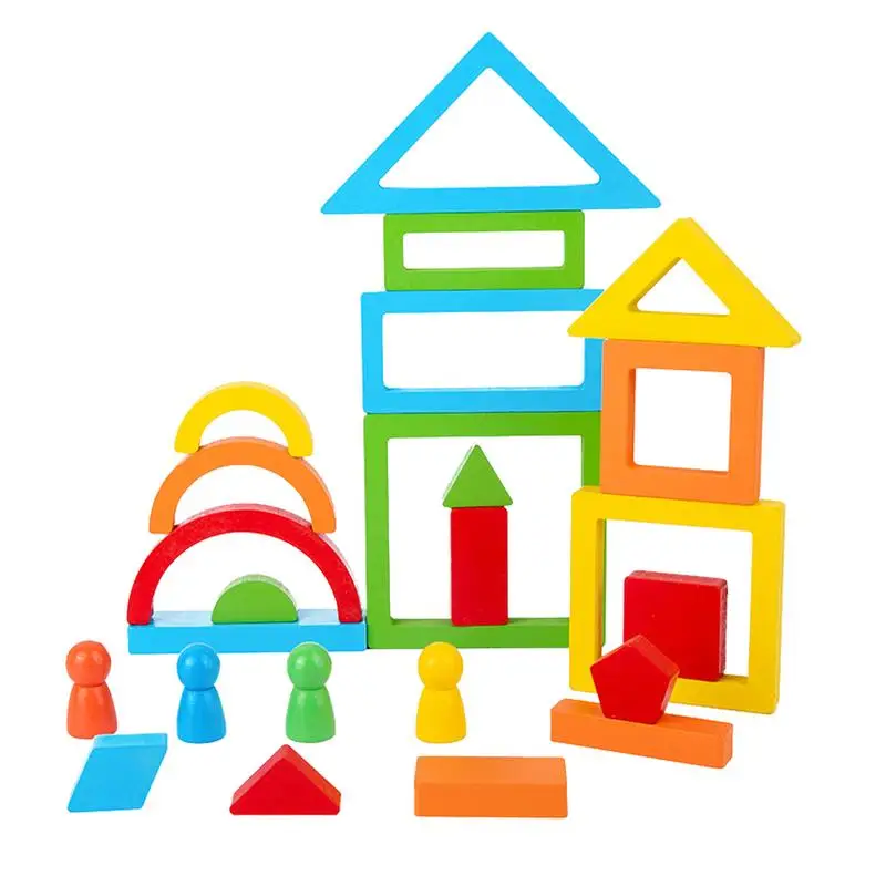 Красочный блок головоломка с русской танграммой уникальная новинка крепкий красочный деревянный блок головоломка Монтессори интеллект