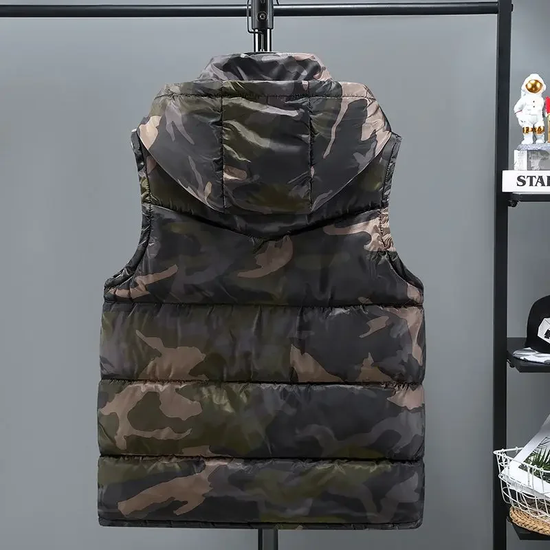 Camouflage Down Vest Back View
