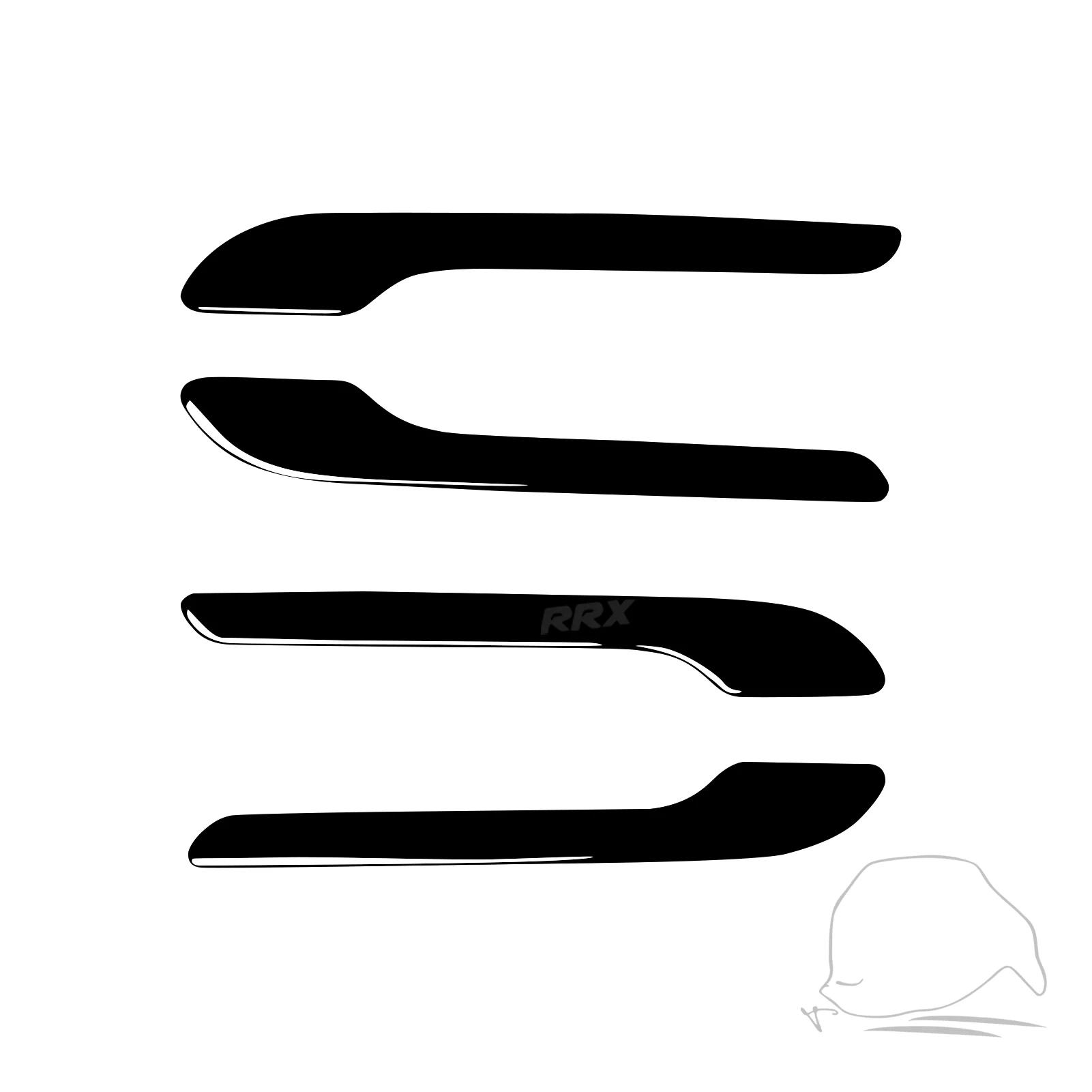 Car Exterior Door Grab Handle Decal Decoration Cover Trim ABS Black For Tesla Model Y -/ Model 3-Accessories