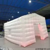 White Black Inflatable Nightclub Tent With Windows Lighting Night Club Cube Disco Music Bar Tent Wedding Photo Booth For Event 4