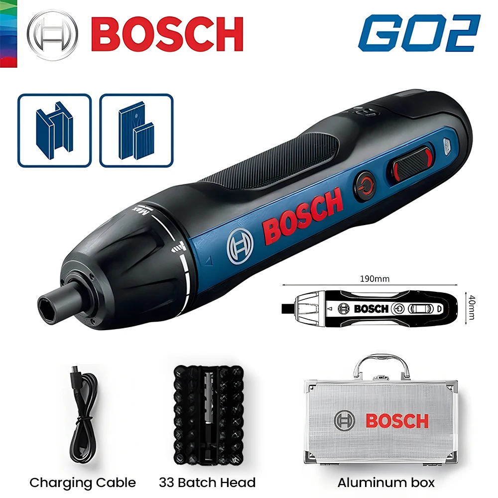 Bosch Go 2 Electric Screwdriver 3.6V Rechargeable Cordless Drill Impact Driver Home Use Press Type Electic Screw Power Tools