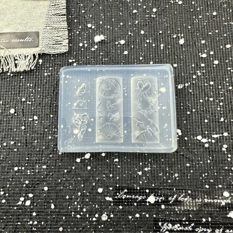 공작꽃 3D 실리콘 몰드 네일아트 데코 DIY 중국풍 다리 파빌리온 사랑 자물쇠 네일 템플릿 매니큐어 디자인 도구