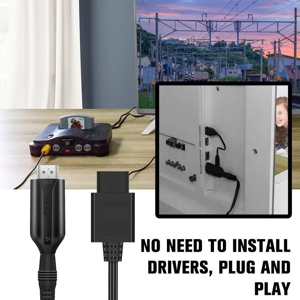 Cavo Di Collegamento Hd Compatibile Da Hd N64 A Hdmi Per N64 Snes Plug And Play 1080P Per Nintendo 64 A Hdmi-Comptiable Converte H9I6