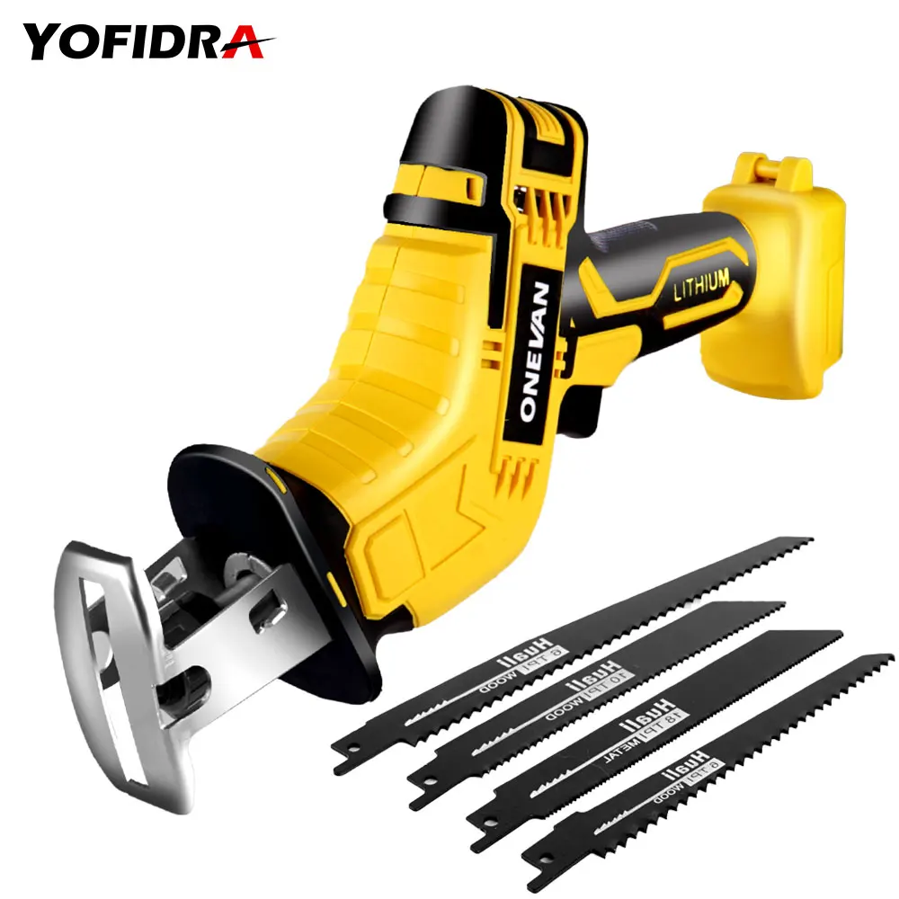 Cordless Reciprocating Electric Saw with 4pcs Saw Blades Garden