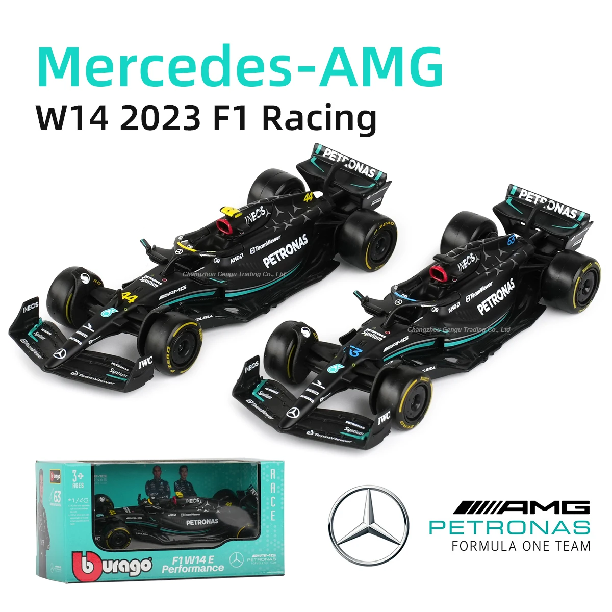 Bburago 1:43 Mercedes Amg 2023 W14 E Performance F1 Formula Auto Die Cast Veicoli Modello Da Collezione Giocattoli Da Corsa