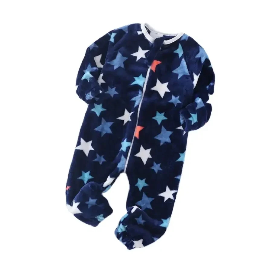Winter Baby Pajamas For Boys Girls Thick Warm Pajama Autumn Children Flannel Onesies Jumpsuits Kids Cartoon Blanket Sleepwear