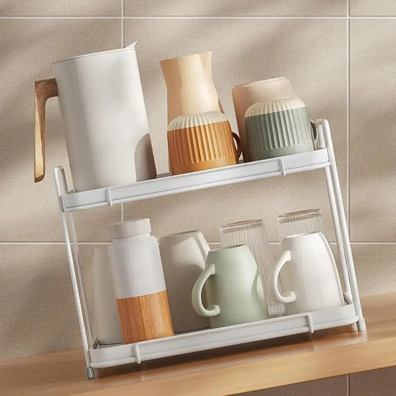 Coffee Cup Stand Food Grade Metal Cup Rack Stand Multifunctional Storage Rack Rustproof Coffee Drain Holder for Living Room cup storage holder