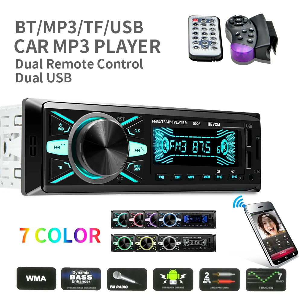 Car Radio 1din Bluetooth Fm Audio Player Stereo Music Call Handsfree