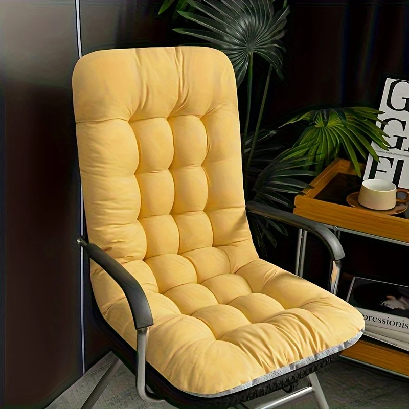 1pc Ergonomic Thickened Seat Cushion, All-Season Polyester Chair Pad with Grid Pattern, Soft Durable Sand-Textured Design