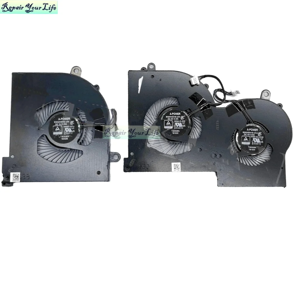 Ventiladores de Refrigeração Originais para Msi Bs5005hs-u3i U3j Cpu Gpu Gs65 Gs65vr Ms16q4 P65 P75 Gs75 17g1 16q2-cpu 16q4-g-cw Notebook Ventilador do pc
