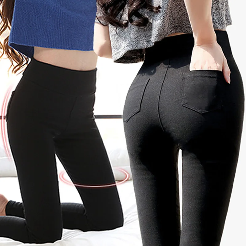 

2024 Fashion Korean Leggings Female Solid Color Slim Affordable Appear Thin Comfortable Pencil Pants Elastic Force Casual Pants