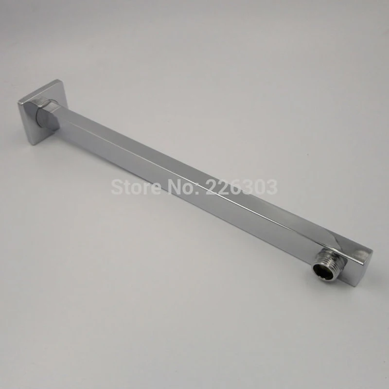 38CM Shower Arm Stainless Steel Square for 12" Shower Head Chrome Plated Wall Mounted Bathroom Shower Head Arm Kit Accessories