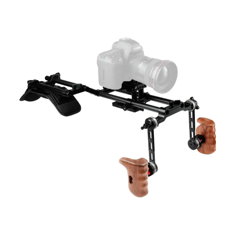 Pro Camcorder Shoulder Mount HDSLR Camera Support Rig With ARRI Rosette Handgrip