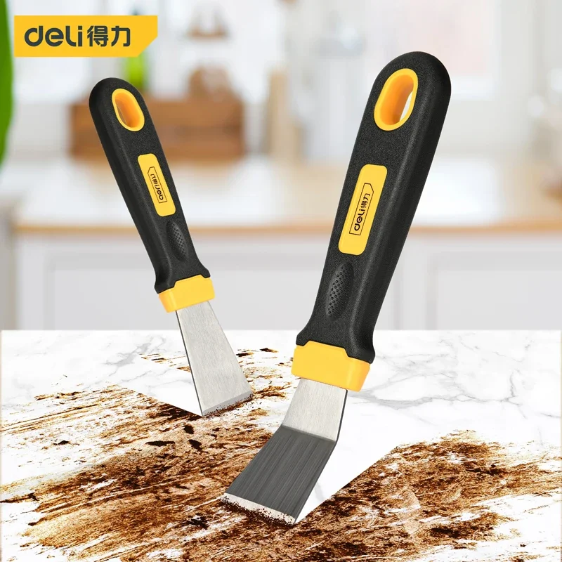 

Deli Oil Stains Spatula Knife Set 3Cr13 Stainless Steel Blades TPR Anti-slip Handle Cleaning Knives Multifunction Cleaning Tools