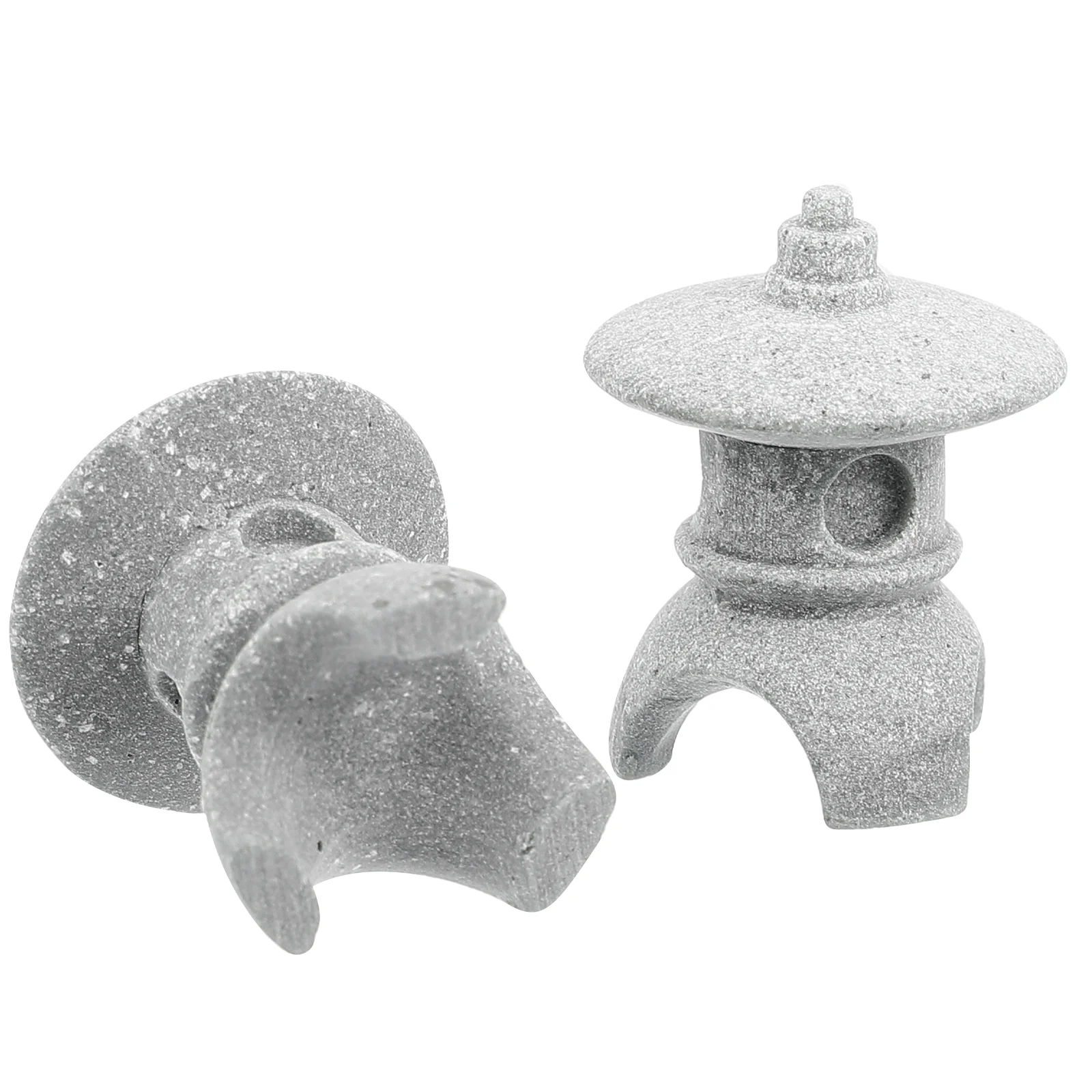 

2 Pcs Micro Landscape Decoration Miniature Tower Statue Pagoda Ornament Decorations