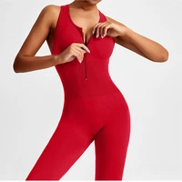 One Piece Gym Set Workout Clothes for Women Yoga Set Jumpsuit Zipper Sports Fitness Clothing Leggings Romper 1pc Active Wear - Image 5