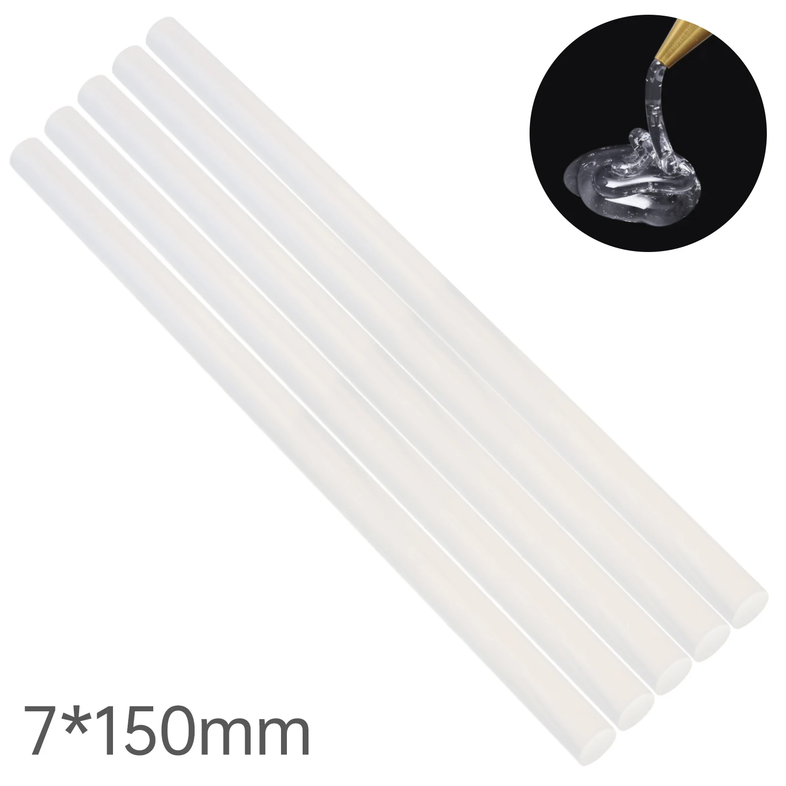 5 шт. білих прозорих 7 мм термоплавких клейових паличок для електричного клейового пістолета DIY Craft Hand Repair Tools 7 мм міцних клейових клейових паличок