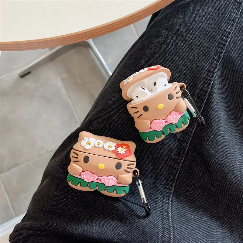 Hello Kitty Per Custodia Airpods Pro 2, Hula Nera Per Custodia Airpods 3, Custodia Morbida In Silicone Per Auricolari Anime Per Custodia Airpods Pro