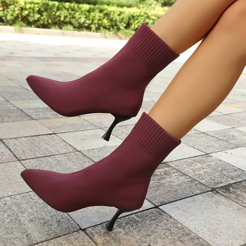من المألوف الفم الضحلة حجم كبير مأدبة دافئة منتصف الساق أحذية الشتاء الجديدة وأشار مريحة الجوارب غير رسمية الأحذية للنساء