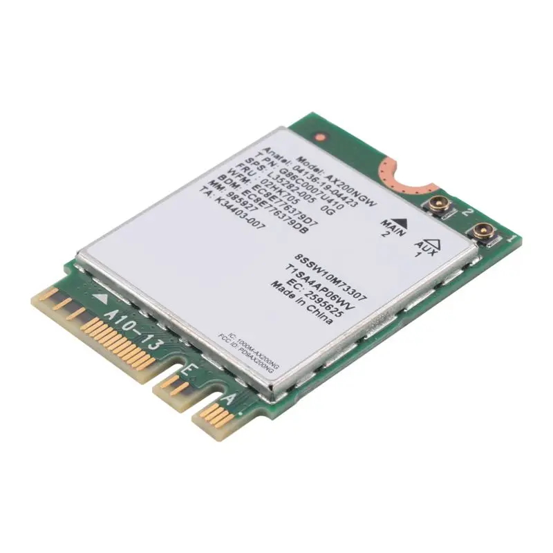 X49A-네트워크 카드 와이파이 카드 AX200 AX200NGW M.2 NGFF 블루투스 5.0 와이파이 6 2.4G/5G 802.11Ac/Ax