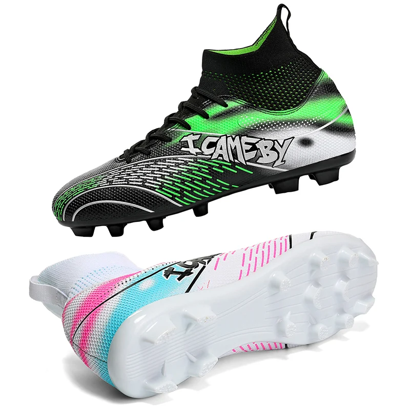 Men's High Top Sports Football Shoes Children's Anti Slip And Impact resistant Five Person Training Football Shoes