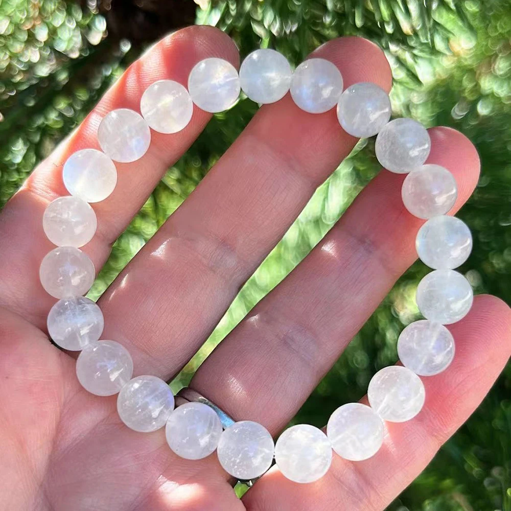 

MG1967 Natural AAA Grade Moonstone Bracelet Women`s Gemstone Energy Bracelet Root Chakra Yoga Mala Bracelet