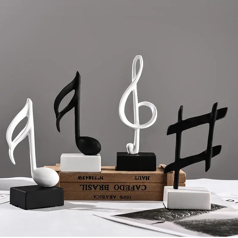 

Light Luxury Note Model Figurine Resin Crafts Decoration Piano Shop Desktop Simple Office Accessories Room Decoration Music Note