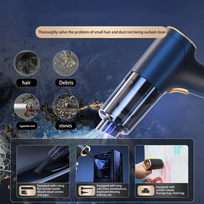 Wireless vacuum cleaner Vacuum cleaner Portable vacuum cleaner Handheld vacuum cleaner 1290000Pa Car Vacuum Cleaner 2-in-1 Portable Wireless Car Vacuum Cleaner Handheld Home Dual Use Cleaners