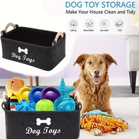 Spacious Pet Storage Basket - Foldable & Versatile Organizer with Sturdy Handles for Dog Toys, Clothes & Grooming Supplies 1