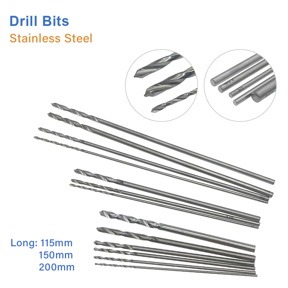 Orthopädie-Bohrer, Edelstahl-Knochenbohrer, 150 mm/200 mm, Haustier-Orthopädie-Instrument, 10 Stück/Set