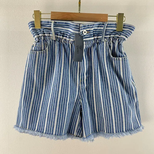 Elastic High Waist Denim Shorts Women 