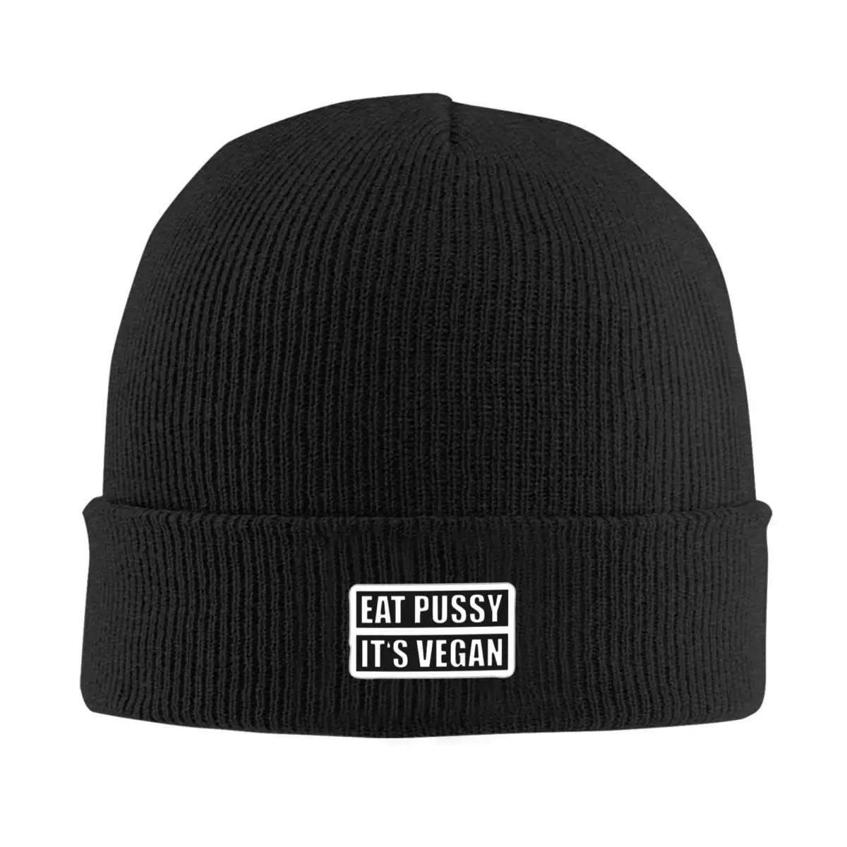 Eat Pussy Its Vegan Letters Knitted Bonnet Caps Fashion Keep Warm Hats