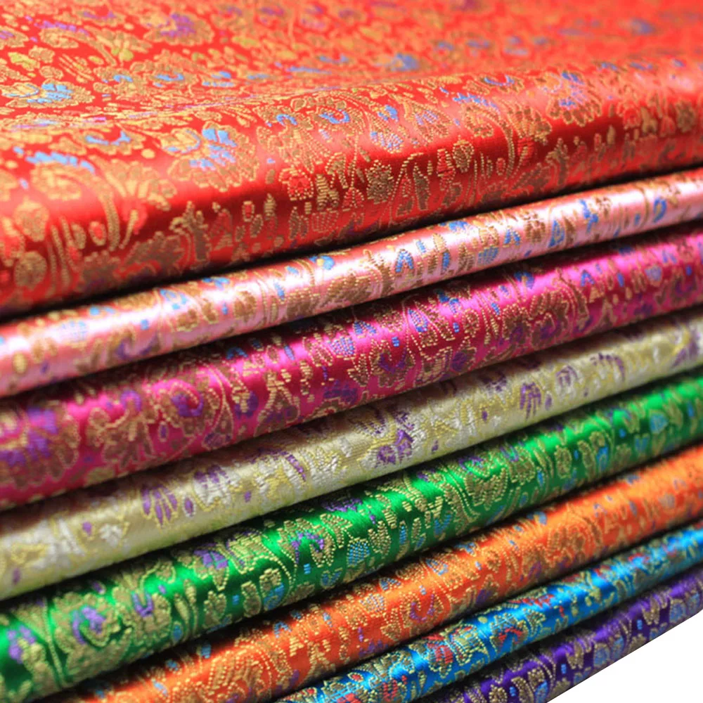 

New Brocade Fabric Jacquard Sewing Silk Fabrics Needlework For Costume Baby Cloth Cos DIY Dress Cheongsam Satin Material Crafts