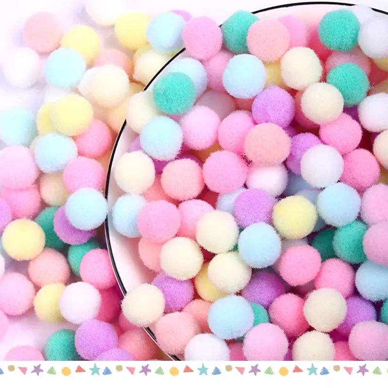 Cheerleading Pom Poms Mink Fur Pompoms 300-30Pcs Multicolor Pompoms Fur Balls 8/10/15/20/25/30mm for DIY Crafts
