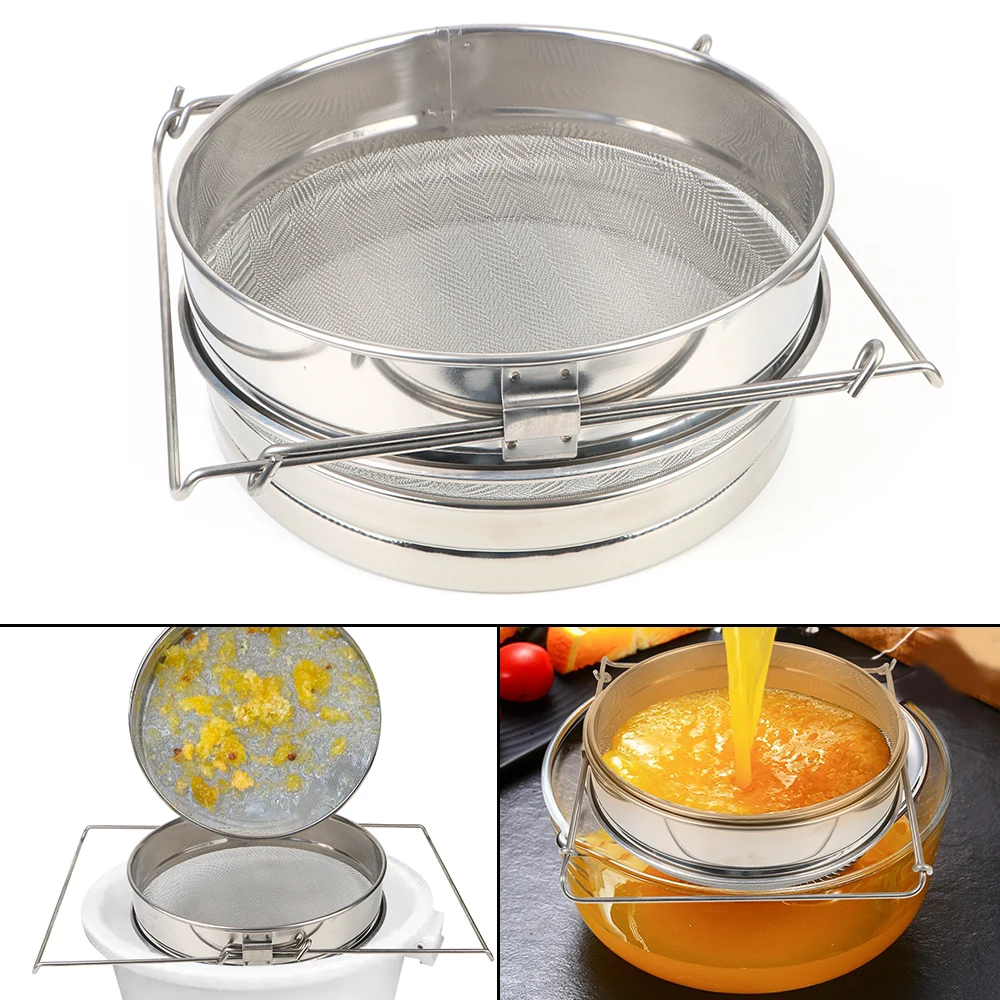 Net Impurity Filter Double sieve strainer Beekeeping Honey filter For Beekeeping Special Tools Stainless Steel Garden Supplies