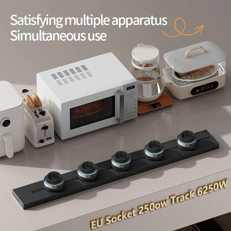 Universal Wall Mounted Socket Expansion with USB and Type-C Ports - Black/White