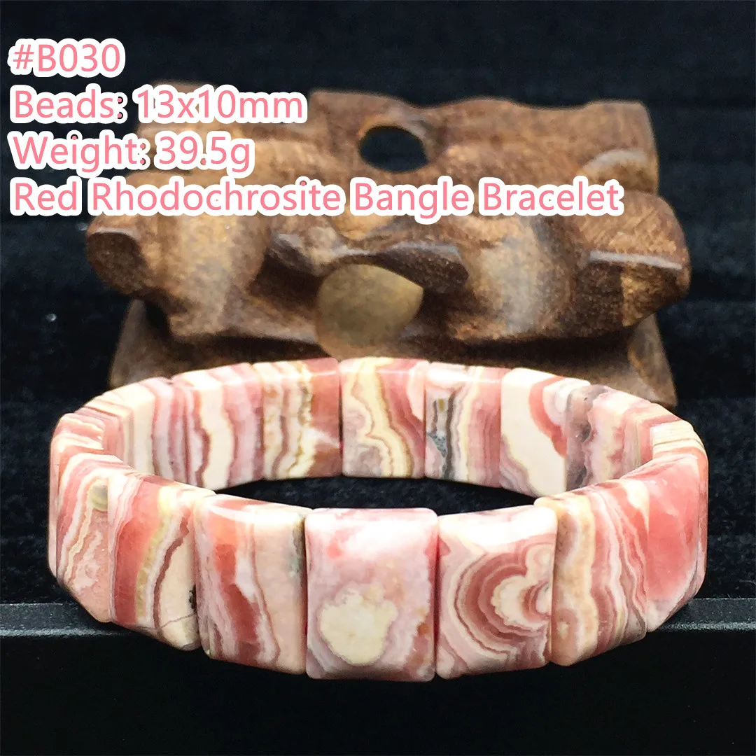 

13mm Natural Red Rhodochrosite Stone Bracelet Bangle For Women Lady Men Healing Love Gift Crystal Beads Jewelry Strands AAAAA