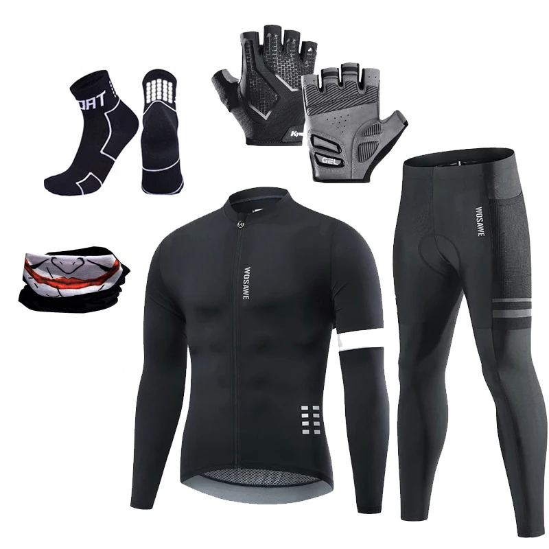 Mountain Bike Clothing Men Cycling Jersey Set Riding Suit Full Kits Autumn Spring Thin Long Sleeve cycling suit cycling jersey set