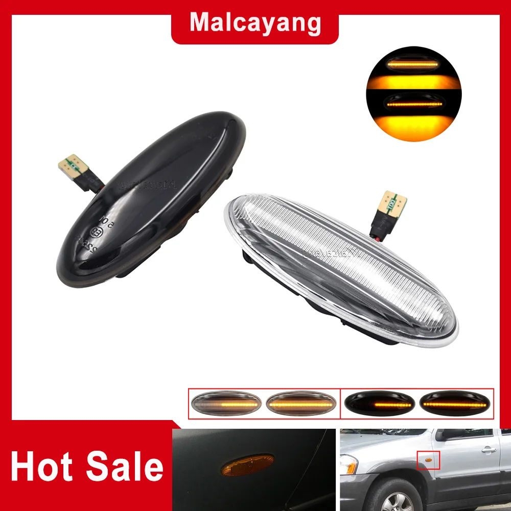 Intermitente LED dinámico de alta calidad, lámpara de marcador lateral para Mazda B2500, 323, 1997-1998, Tribute, MX-6, Protege, 2001, 2002, 2003