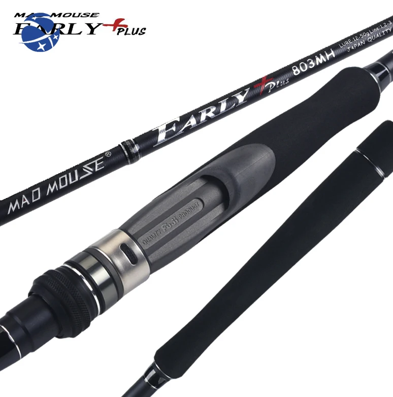 MADMOUSE Early Plus MH Japan Quality Spinning Fishing Rod Fuji Parts Lure 12-50g PE 1.2-3 Shore Jigging  for Seabass 