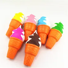 Hot！New 6 colors 14cm Cute Ice Cream Simulation Squishy Colorful Cake Slow Rising Cellphone Straps kawaii Bread Toys Anti-stress