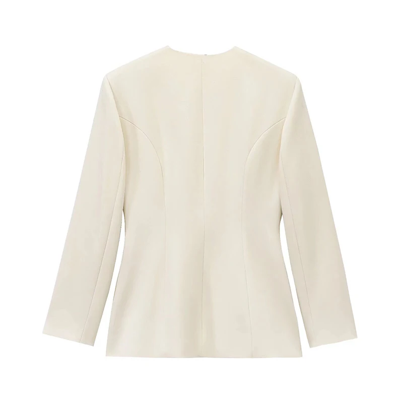 Chaqueta de traje con cinturón fino para mujer, cuello en V, hebilla, manga larga, color liso, primavera 2025, para mujer, para ir al trabajo, ropa de abrigo de cintura alta, nueva