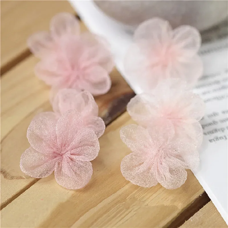 10 Pcs 3cm 3D Cloth Artificial Flower for Wedding Party Decor DIY Shoes Hats Fake Silk Flower Small Clothing Sewing Accessories