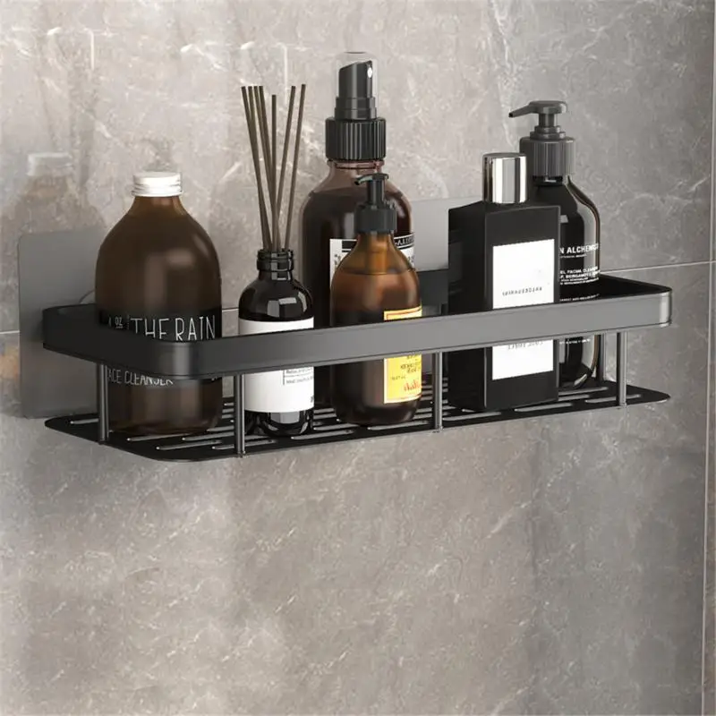 Bathroom Shelf Kitchen Storage Organizer Aluminum Alloy Shampoo Rack Shower Shelf Bathroom Accessories No Drill Shelf